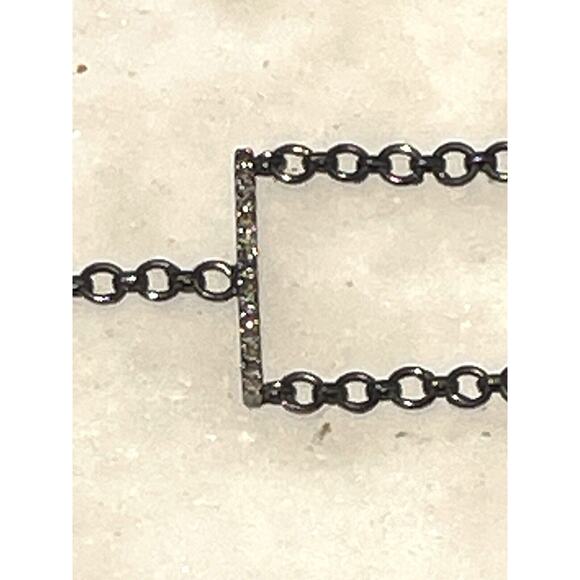 Sterling Silver .925 3 Chain Choker Real Opal And DIAMONDS. BEAUTIFUL!! Omg - Picture 11 of 14